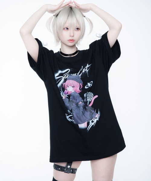TRAVAS TOKYO（トラバス トウキョウ）の「TRAVAS TOKYO ×しゅがおコラボTEE/半袖Tシャツ（Tシャツ/カットソー・レディース・ホワイト/ブラック・FREE）」の4枚目の写真