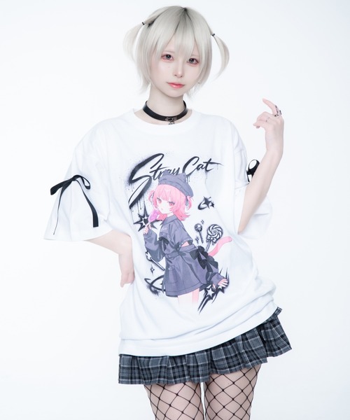 TRAVAS TOKYO（トラバス トウキョウ）の「TRAVAS TOKYO ×しゅがおコラボTEE/半袖Tシャツ（Tシャツ/カットソー・レディース・ホワイト/ブラック・FREE）」の8枚目の写真