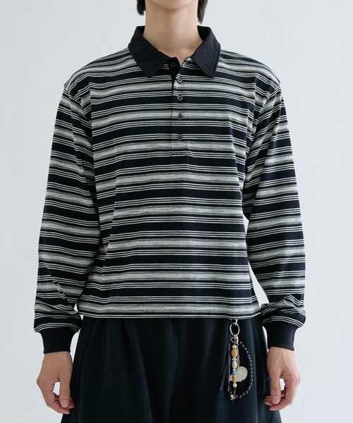 セール】Multi border rugger shirts / マルチボーダーラガーシャツ（T