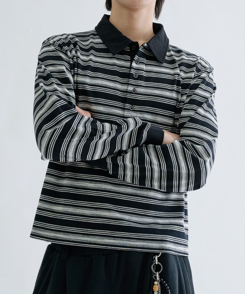 セール】Multi border rugger shirts / マルチボーダーラガーシャツ（T