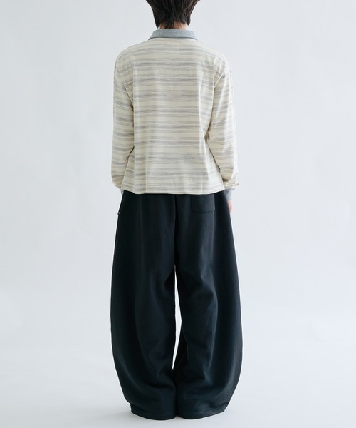 EPNK（イーピーエヌケー）の「Multi border rugger shirts / マルチボーダーラガーシャツ（Tシャツ/カットソー・メンズ・ブラック/グレー・SMALL/MEDIUM/LARGE）」の12枚目の写真