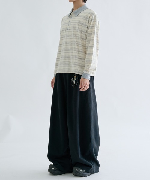 EPNK（イーピーエヌケー）の「Multi border rugger shirts / マルチボーダーラガーシャツ（Tシャツ/カットソー・メンズ・ブラック/グレー・SMALL/MEDIUM/LARGE）」の14枚目の写真