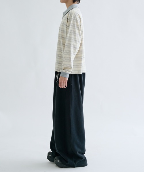 EPNK（イーピーエヌケー）の「Multi border rugger shirts / マルチボーダーラガーシャツ（Tシャツ/カットソー・メンズ・ブラック/グレー・SMALL/MEDIUM/LARGE）」の15枚目の写真