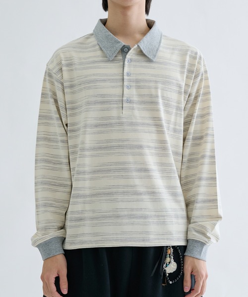 セール】Multi border rugger shirts / マルチボーダーラガーシャツ（T