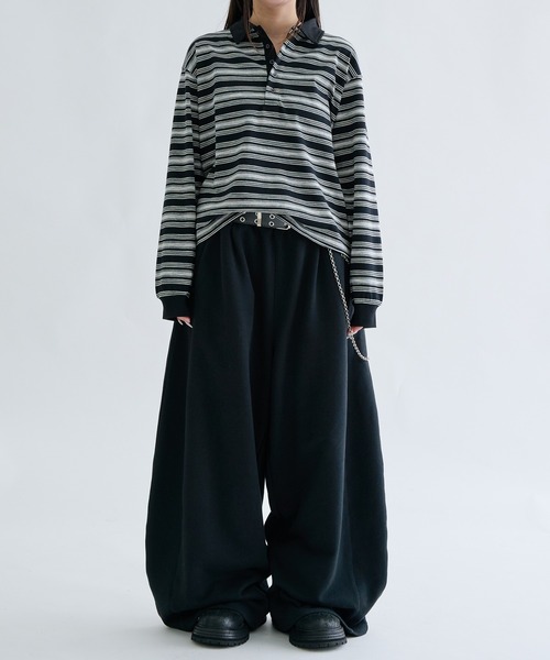 EPNK（イーピーエヌケー）の「Multi border rugger shirts / マルチボーダーラガーシャツ（Tシャツ/カットソー・メンズ・ブラック/グレー・SMALL/MEDIUM/LARGE）」の22枚目の写真