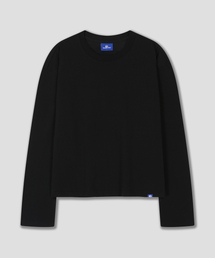 ドルフィンルーズクロップ長袖Tシャツブラック