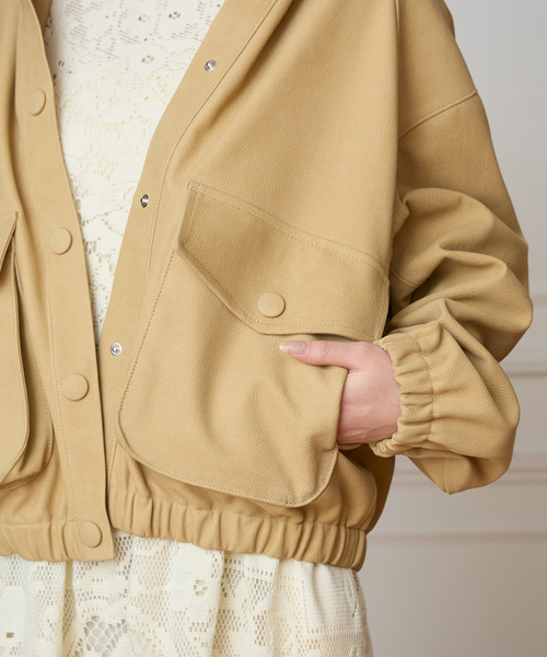 IENA LA BOUCLE（イエナラブークル）の「IENA LA BOUCLE GOATLEATHER HOODIEブルゾン（その他アウター・レディース・ナチュラル・FREE）」の7枚目の写真