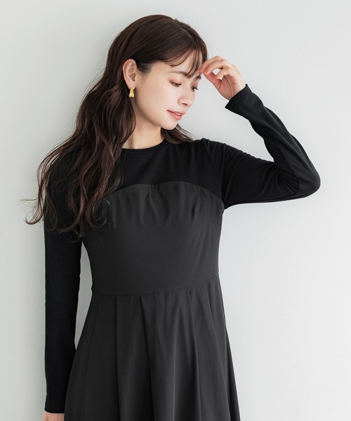 coca（coca）（コカ）の「ドッキングワンピース（ワンピース・レディース・ブラック・L/M）」の4枚目の写真