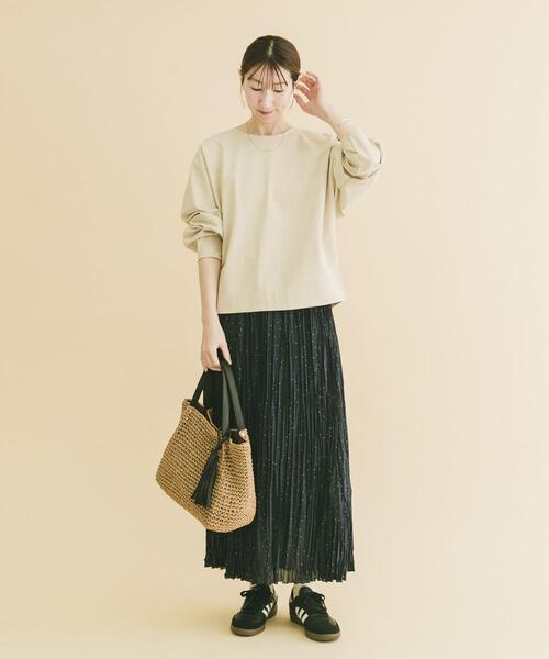 ITEMS URBANRESEARCH（アイテムズ アーバンリサーチ）の「ラメドットプリーツスカート（スカート・レディース・ネイビー/ブラウン・FREE）」の6枚目の写真