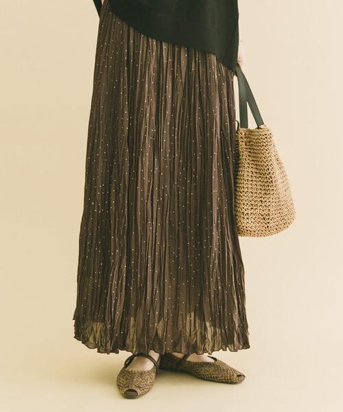 ITEMS URBANRESEARCH（アイテムズ アーバンリサーチ）の「ラメドットプリーツスカート（スカート・レディース・ネイビー/ブラウン・FREE）」の12枚目の写真