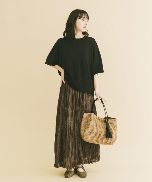 ITEMS URBANRESEARCH（アイテムズ アーバンリサーチ）の「ラメドットプリーツスカート（スカート・レディース・ネイビー/ブラウン・FREE）」の15枚目の写真