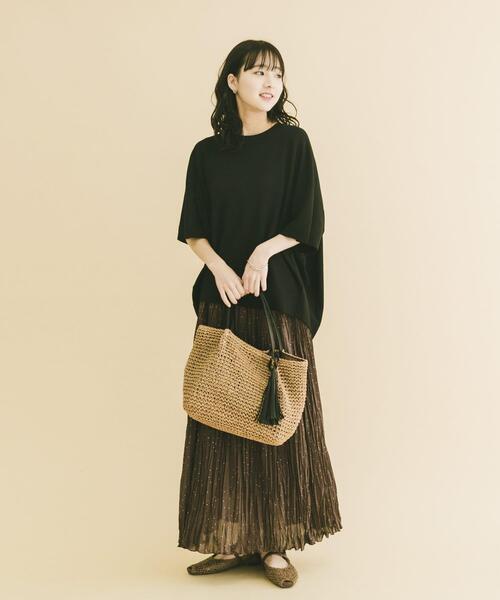 ITEMS URBANRESEARCH（アイテムズ アーバンリサーチ）の「ラメドットプリーツスカート（スカート・レディース・ネイビー/ブラウン・FREE）」の16枚目の写真