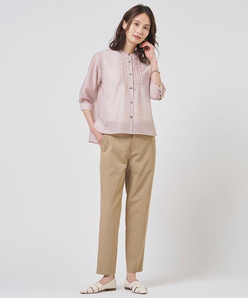 J.PRESS（ジェイプレス）の「麻シェルドライ テーパード パンツ（その他パンツ・レディース・ダークブラウン系/黄土色系/ネイビー系/アイボリー系・T17/T15/T13）」の18枚目の写真