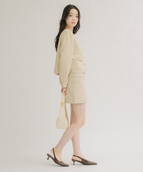 NEUNA（ヌナ）の「グレイスラップミニスカパン（スカート・レディース・ブラック/アイボリー・LARGE/MEDIUM）」の4枚目の写真