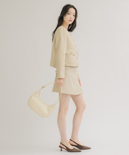 NEUNA（ヌナ）の「グレイスラップミニスカパン（スカート・レディース・ブラック/アイボリー・LARGE/MEDIUM）」の10枚目の写真