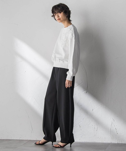MAYSON GREY（メイソングレイ）の「【えらべるSETUP】叶えるイージーカーブパンツ≪手洗い可能≫（その他パンツ・レディース・ブラック/オフホワイト・M）」の19枚目の写真