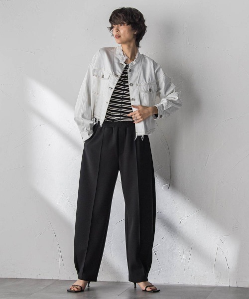 MAYSON GREY（メイソングレイ）の「【えらべるSETUP】叶えるイージーカーブパンツ≪手洗い可能≫（その他パンツ・レディース・ブラック/オフホワイト・M）」の21枚目の写真