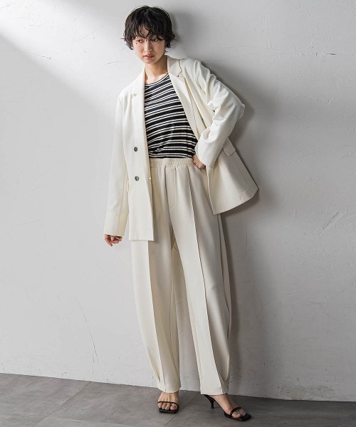 MAYSON GREY（メイソングレイ）の「【えらべるSETUP】叶えるイージーカーブパンツ≪手洗い可能≫（その他パンツ・レディース・ブラック/オフホワイト・M）」の12枚目の写真