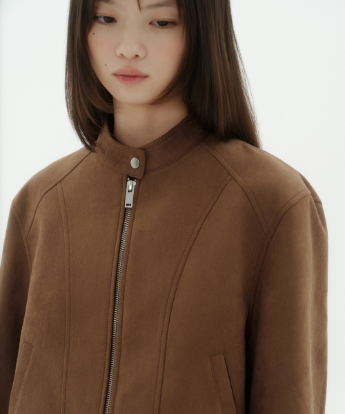 MUSINSA STANDARD WOMAN（ムシンサスタンダードウーマン）の「ウィメンズ シンセティックスエード レーサージャケット [ブラウン]（ライダースジャケット・レディース・その他・X-SMALL/SMALL/MEDIUM/LARGE）」の6枚目の写真