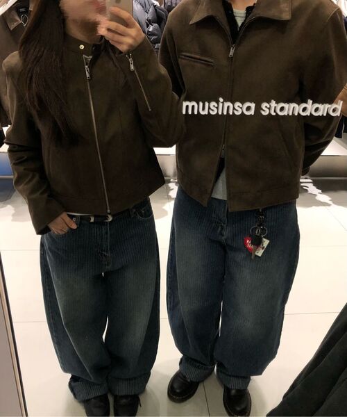 MUSINSA STANDARD WOMAN（ムシンサスタンダードウーマン）の「ウィメンズ シンセティックスエード レーサージャケット [ブラウン]（ライダースジャケット・レディース・その他・X-SMALL/SMALL/MEDIUM/LARGE）」の17枚目の写真