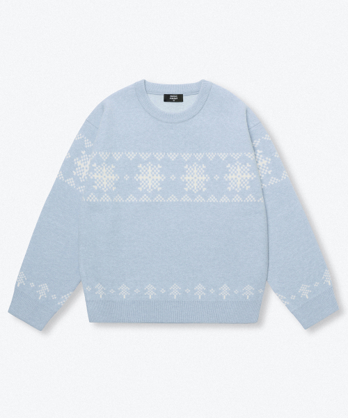 MUSINSA STANDARD KIDS（ムシンサスタンダードキッズ）の「ノルディッククルーネックニット[スカイブルー]（ニット/セーター・レディース・その他・110/120/140/160/150/130）」の3枚目の写真