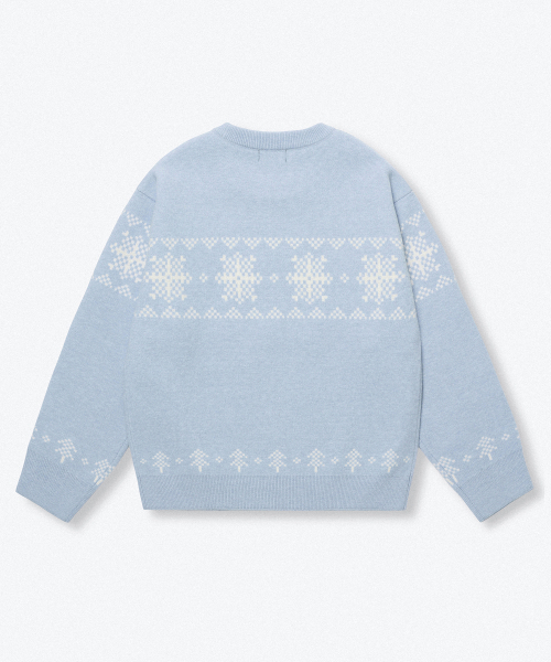 MUSINSA STANDARD KIDS（ムシンサスタンダードキッズ）の「ノルディッククルーネックニット[スカイブルー]（ニット/セーター・レディース・その他・110/120/140/160/150/130）」の4枚目の写真