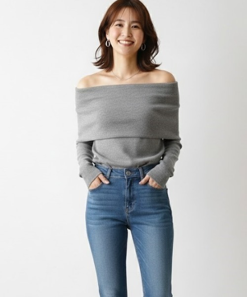 Lana821(ラナハニー)の「ドレープタートルネックニット(ニット/セーター・レディース・アイボリー/ブラック/ベージュ/グレー/ブラウン・FREE)」の4枚目の写真