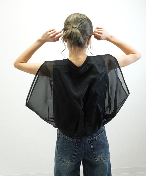 gossara(ゴサラ)の「【トレンドライクな1枚】オーガンジーバルーンプルオーバー(その他トップス・レディース・Off White/ブラック/モカ・FREE)」の14枚目の写真