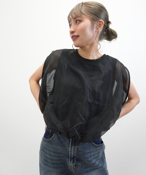 gossara(ゴサラ)の「【トレンドライクな1枚】オーガンジーバルーンプルオーバー(その他トップス・レディース・Off White/ブラック/モカ・FREE)」の13枚目の写真