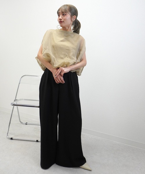 gossara(ゴサラ)の「【トレンドライクな1枚】オーガンジーバルーンプルオーバー(その他トップス・レディース・Off White/ブラック/モカ・FREE)」の16枚目の写真