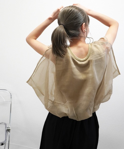 gossara(ゴサラ)の「【トレンドライクな1枚】オーガンジーバルーンプルオーバー(その他トップス・レディース・Off White/ブラック/モカ・FREE)」の21枚目の写真