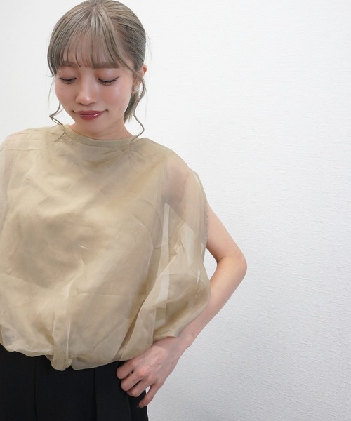 gossara(ゴサラ)の「【トレンドライクな1枚】オーガンジーバルーンプルオーバー(その他トップス・レディース・Off White/ブラック/モカ・FREE)」の18枚目の写真