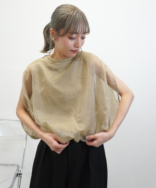 gossara(ゴサラ)の「【トレンドライクな1枚】オーガンジーバルーンプルオーバー(その他トップス・レディース・Off White/ブラック/モカ・FREE)」の19枚目の写真