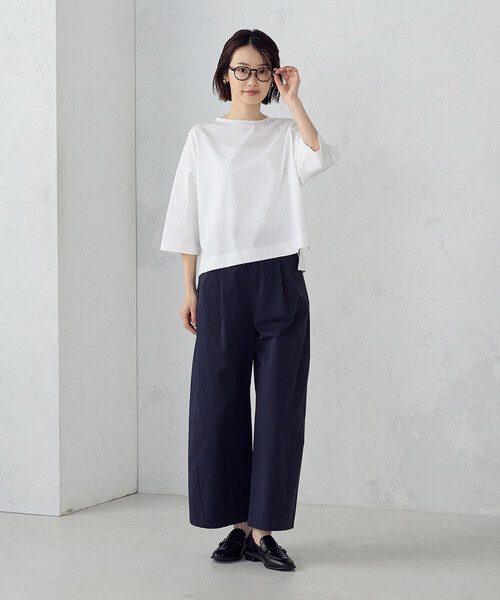 COMME CA ISM(コムサイズム)の「【接触冷感】7分袖 カットソー(Tシャツ/カットソー・レディース・ネイビー/サックスブルー/ホワイト・LARGE/MEDIUM)」の4枚目の写真