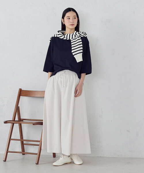 COMME CA ISM(コムサイズム)の「【接触冷感】7分袖 カットソー(Tシャツ/カットソー・レディース・ネイビー/サックスブルー/ホワイト・LARGE/MEDIUM)」の7枚目の写真