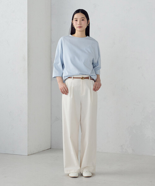 COMME CA ISM(コムサイズム)の「【接触冷感】7分袖 カットソー(Tシャツ/カットソー・レディース・ネイビー/サックスブルー/ホワイト・LARGE/MEDIUM)」の10枚目の写真