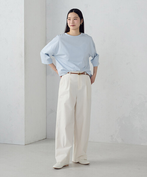 COMME CA ISM(コムサイズム)の「【接触冷感】7分袖 カットソー(Tシャツ/カットソー・レディース・ネイビー/サックスブルー/ホワイト・LARGE/MEDIUM)」の11枚目の写真