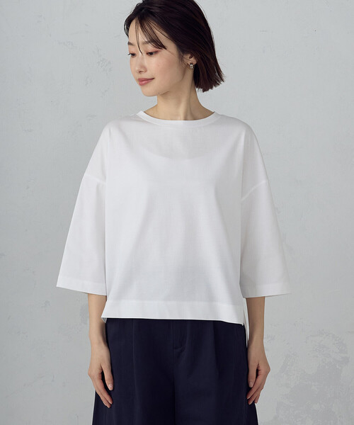 COMME CA ISM(コムサイズム)の「【接触冷感】7分袖 カットソー(Tシャツ/カットソー・レディース・ネイビー/サックスブルー/ホワイト・LARGE/MEDIUM)」の17枚目の写真