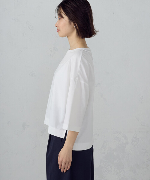 COMME CA ISM(コムサイズム)の「【接触冷感】7分袖 カットソー(Tシャツ/カットソー・レディース・ネイビー/サックスブルー/ホワイト・LARGE/MEDIUM)」の18枚目の写真