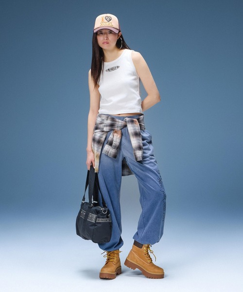 X-girl（エックスガール）の「I LOVE X-GIRL TRUCKER CAP（キャップ・レディース・ブラック/ブラウン/ピンク・ONE SIZE）」の11枚目の写真