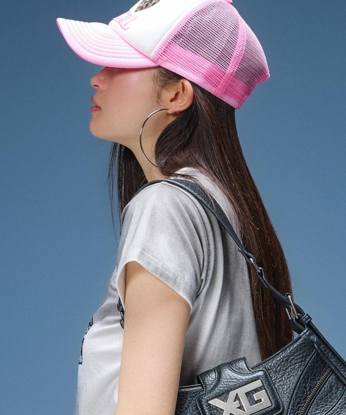 X-girl（エックスガール）の「I LOVE X-GIRL TRUCKER CAP（キャップ・レディース・ブラック/ブラウン/ピンク・ONE SIZE）」の14枚目の写真