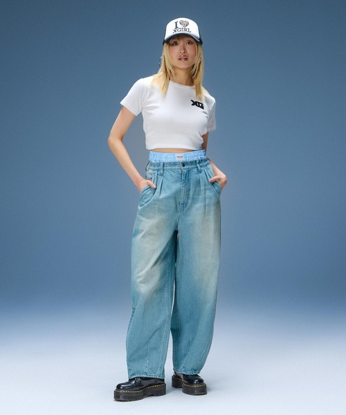 X-girl（エックスガール）の「I LOVE X-GIRL TRUCKER CAP（キャップ・レディース・ブラック/ブラウン/ピンク・ONE SIZE）」の17枚目の写真