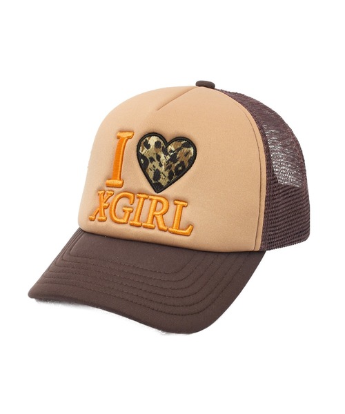 X-girl（エックスガール）の「I LOVE X-GIRL TRUCKER CAP（キャップ・レディース・ブラック/ブラウン/ピンク・ONE SIZE）」の18枚目の写真