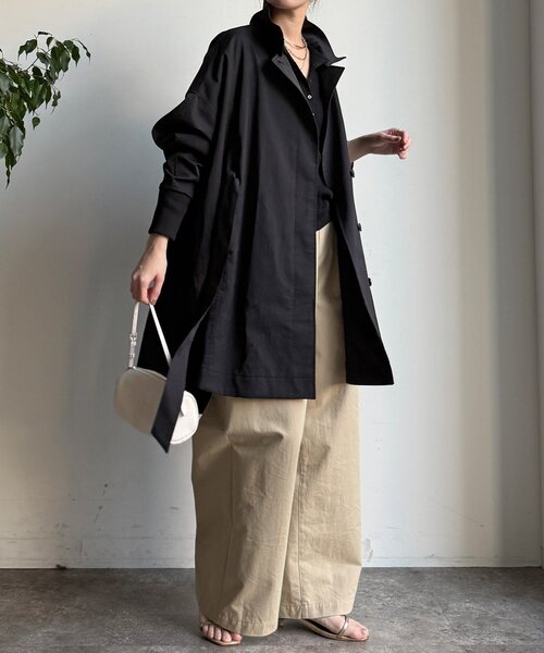 DouDou（ドゥドゥ）の「サークルリブコート（その他アウター・レディース・ブラック/ベージュ・FREE）」の8枚目の写真