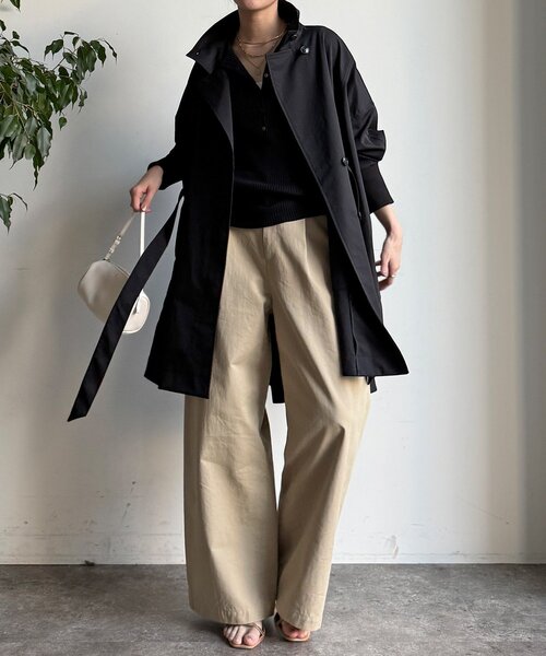 DouDou（ドゥドゥ）の「サークルリブコート（その他アウター・レディース・ブラック/ベージュ・FREE）」の9枚目の写真