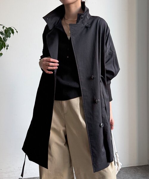 DouDou（ドゥドゥ）の「サークルリブコート（その他アウター・レディース・ブラック/ベージュ・FREE）」の11枚目の写真