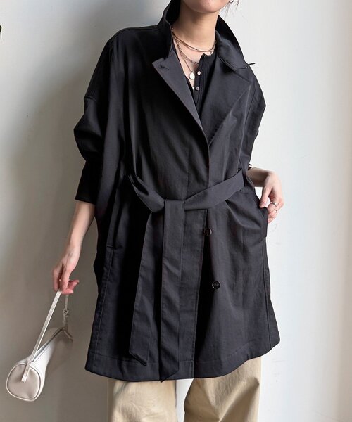 DouDou（ドゥドゥ）の「サークルリブコート（その他アウター・レディース・ブラック/ベージュ・FREE）」の12枚目の写真