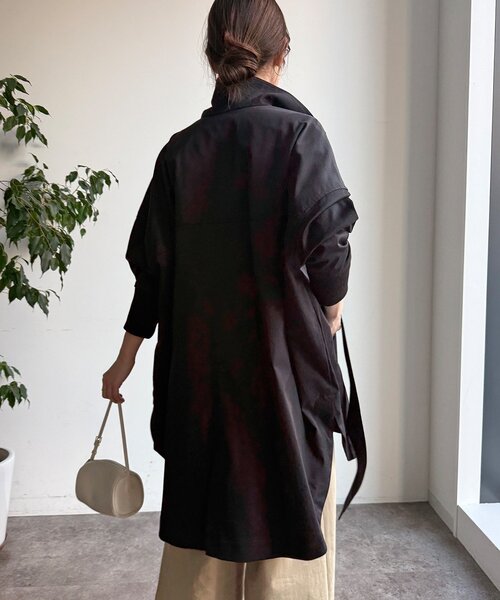 DouDou（ドゥドゥ）の「サークルリブコート（その他アウター・レディース・ブラック/ベージュ・FREE）」の15枚目の写真