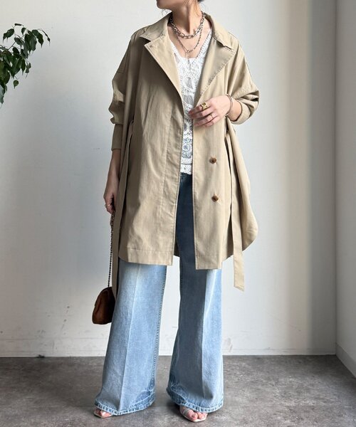 DouDou（ドゥドゥ）の「サークルリブコート（その他アウター・レディース・ブラック/ベージュ・FREE）」の16枚目の写真