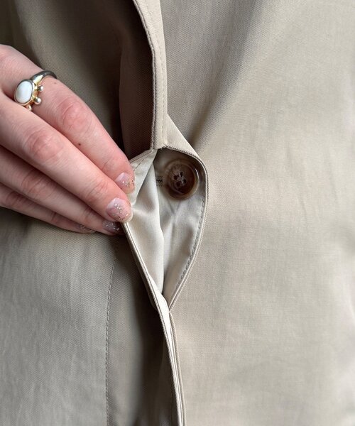 DouDou（ドゥドゥ）の「サークルリブコート（その他アウター・レディース・ブラック/ベージュ・FREE）」の4枚目の写真